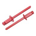 50pcs 3 16 X3 8 Round Head Blind Rivets Zinc-plated Carbon Steel Grip And Mandrel Cap Red 