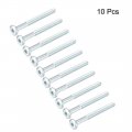 Uxcell M6x80mm Furniture Screw Hex Socket Cap Machine Screws Zinc Plated Fasteners Bolts Half Thread Carbon Steel 10pcs