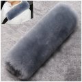 Dotesy Auto Seat Belt Cover Shoulder Pad Soft Genuine Sheepskin Fur Pure Wool Car Safety Seatbelt Pads Strap Neck Cushion Blue