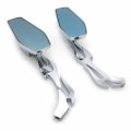 Httmt 400-010 Ttt003- Custom Chrome Mirrors Fire Flame Stem Compatible With All H-d Softail Fat Boy Road King Dyna Wide Glide