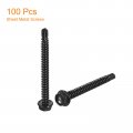 Uxcell 8 X 2 Hex Washer Head Self Drilling Screws 100pcs 410 Stainless Steel Sheet Metal Tapping For Wood Black