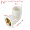 Uxcell 20mm Slip X 1 2pt Female Thread 90 Degree Pvc Pipe Fitting Elbow 2 Pcs
