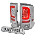 Auto Dynasty 2pcs Red 3d Led C-style Light Bar Rear Tail Brake Lamps Dual-row Third Compatible With Dodge Ram 1500 2500 3500