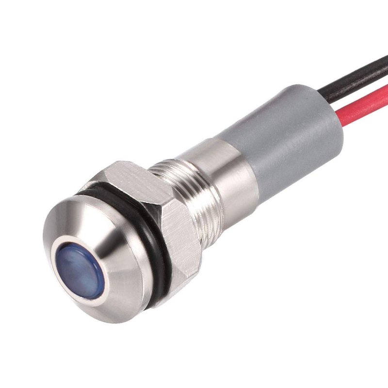 Signal Indicator Lights Ac Dc 12v-24v 6mm Panel Mount Blue Led Waterproof Metal Shell Lamp For Industrial Electrical Car