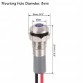 Signal Indicator Lights Ac Dc 12v-24v 6mm Panel Mount Blue Led Waterproof Metal Shell Lamp For Industrial Electrical Car