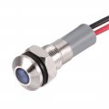 Signal Indicator Lights Ac Dc 12v-24v 6mm Panel Mount Blue Led Waterproof Metal Shell Lamp For Industrial Electrical Car 
