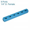 Uxcell G1 4 Thread 9 Ports 6 Way Manifold Block Splitter Quick Connect Air Hose Inline Coupler Air Compressor