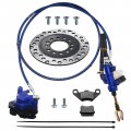 Pro Bat Rear Hydraulic Brake Assembly Caliper Master Cylinder Kit Disc Plate Pad For Go Kart Golf Cart Atv Blue 