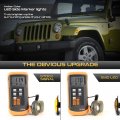 Vipmotoz Smoked Lens Full Amber Led Side Marker Light Fender Lamp Assembly Housing Replacement For 2007-2018 Jeep Wrangler Jk