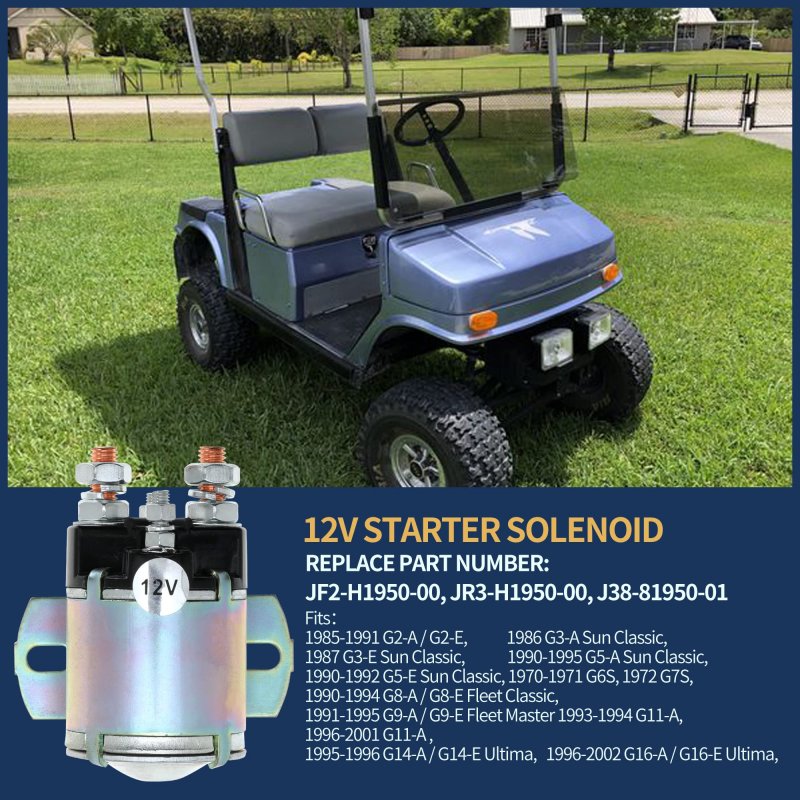 12v Starter Solenoid For Yamaha G2 G8 G9 G11 G14 G16 G20 Gas Golf Cart 1985-2002 4 Terminal Replaces Jf2-h1950-00 Jr3-h1950-00
