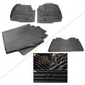 Mallofusa Rubber Slush Floor Mats Set Front Rear All Weather Carpet Liner Compatible For 2017 Ford F-150 F-250 F-350 F-450