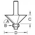 Trend Professional Bearing Guided Chamfer Cutter 45-degree 1 2 Inch Shank 1-31 32 Diameter 3 4 Cut Length Tungsten Carbide