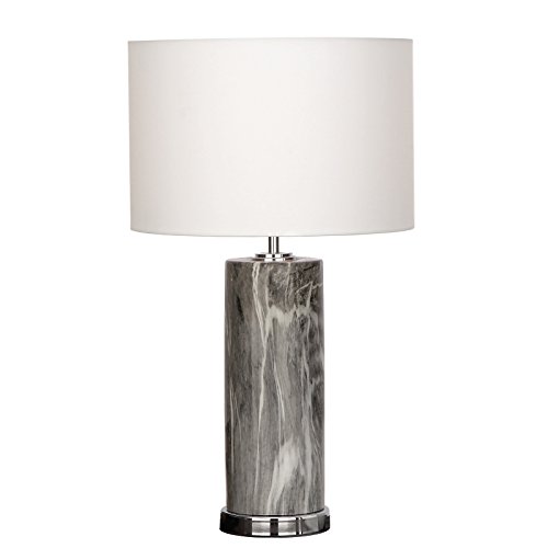 Urban Designs Manhattan Column Ceramic Table Lamp Grey