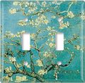 Art Plates Single Gang Rocker Decorative Metal Wall Plate Van Gogh Almond Blossoms 