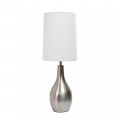 Simple Designs Lt3303-bsn 1 Light Tear Drop Table Lamp Brushed Nickel 