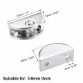 Uxcell Glass Shelf Brackets Zinc Alloy Clamp Clip Holder Half Round For 3-8mm Thickness 2pcs