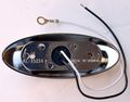 Set Of 20 Amber Oval Led Clearance Side Marker Lights With Chrome Bezel 2 In Kl-15114ae For Trucks And Trailers 