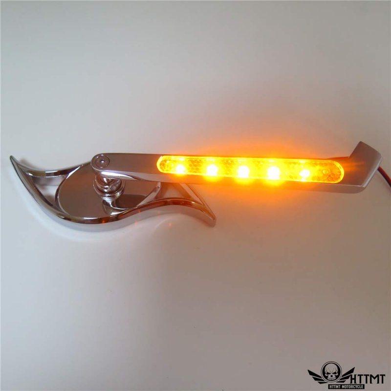 Chrome Wisdom Eye Set Side Mirrors Led Turn Signal For Cbr 600 1000rr 954rr
