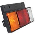 Isuzu Npr Hd Tail Light Assembly 1999 2010 Driver Side Replacement For 8970658100 Halogen With Amber Clear And Red Lens 