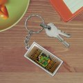 Graphics More Geometric Apatosaurus Brontosaurus Dinosaur Aztec Mayan Style Rectangle Keychain In Chrome Plated Metal