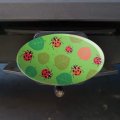 Lots Of Ladybugs And Leaves Pattern Oval Tow Trailer Hitch Cover Plug Insert