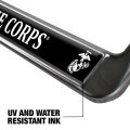 U S Marine Corps Usmc White Logo On Black Officially Licensed Full Size Standard License Plate Metal Frame