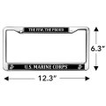 U S Marine Corps Usmc White Logo On Black Officially Licensed Full Size Standard License Plate Metal Frame