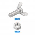 Uxcell 6pcs M8-1 25x20mm Wing Butterfly Screws Bolts With Nuts 304 Stainless Steel Bolt Thumb Hand