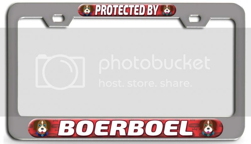 Protected By Boerboel Dogs 3d Metal License Plate Frame Heavy Duty Steel Tag Holder For Auto Suv And Truck 12 In X 6 Universal
