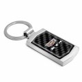 Ipick Image For Cadillac Xt4 Logo Real Black Carbon Fiber Chrome Metal Case Key Chain Keychain Exclusive Official Licensed