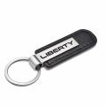 Ipick Image For Jeep Liberty Silver Metal Plate Black Pu Leather Strap Key Chain Keychain Official Licensed