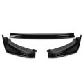 Auto Dynasty 3pcs Gloss Black Front Bumper Lip Spoiler Wing Body Kit Compatible With Honda Fit 14-17