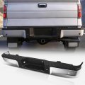 Auto Dynasty Rear Bumper Step Pads Face Bar Replacement For 2009-2014 Ford F-150 With License Plate Lights Parking Sensors 