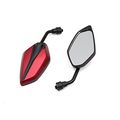 Uxcell Pair Red Black Adjustable Polygon Rear Side View Mirror For Motorcycle Motorbike