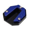 Universal Motorcycle Kickstand Pad Cnc Side Stand Foot Extension Support Plate Blue