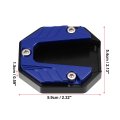 Universal Motorcycle Kickstand Pad Cnc Side Stand Foot Extension Support Plate Blue