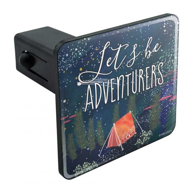 Let S Be Adventurers Tent Camping Night Moon Shooting Stars Tow Trailer Hitch Cover 1 25 In Receiver Black Abs Plastic With Uv