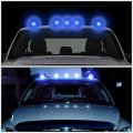 Auto Dynasty Compatible With Gmc C K Series 1500-3500 5 X Led Cab Roof Top Light Lens Bulbs Smoked Housing Blue