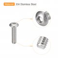 Uxcell 4-40x1 2 Button Head Socket Cap Screws 50pcs 304 Stainless Steel Fasteners Hex Bolts Full Thread Drive