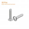 Uxcell 4-40x1 2 Button Head Socket Cap Screws 50pcs 304 Stainless Steel Fasteners Hex Bolts Full Thread Drive