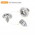 Uxcell St3x6mm Phillips Pan Head Self-tapping Screw With Washer 100pcs 304 Stainless Steel Wood Full Thread Silver