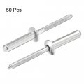Uxcell Blind Rivets 304 Stainless Steel Pull Core Decoration 4 8mm Diameter 25mm Grip Length Close End Silver Tone 50pcs