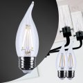 Satco 5 5w Ca10 Led Light Bulb 5000k Natural 500 Lumens Clear Flame Tip 300 Degree Beam E26 Medium Base 92 Cri Dimmable Wet 