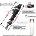 Mallofusa 11 Inch 280mm Pair Motorcycle Shock Absorber Rear Suspension Universal Compatible For Honda Suzuki Yamaha Kawasaki