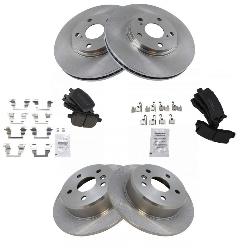 Semi Metallic Pad Brake Rotor Kit Front Rear Set Of 4 For 99-01 Rx300