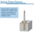 4pcs Spiral Flute Thread Taps 10-32 Unf H2 Screw Threading Tap Titanium Coated 6542 High Speed Steel Machine Tapping Tools For