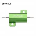 Uxcell 25w 8 Ohm 5 Aluminum Housing Resistor Screw Tap Chassis Mounted Case Wirewound Load Green Tone 2 Pcs