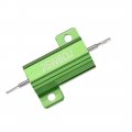 Uxcell 25w 8 Ohm 5 Aluminum Housing Resistor Screw Tap Chassis Mounted Case Wirewound Load Green Tone 2 Pcs