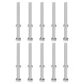 M10 X 140mm Hex Head Screws Bolts Nuts Flat Lock Washers Kits 304 Stainless Steel Fully Thread Hexagon 10 Sets 