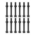 M12x100mm Square Neck Carriage Bolts With Nuts Washers 12set 304 Stainless Steel Round Head Coach Bolt Screws Black 